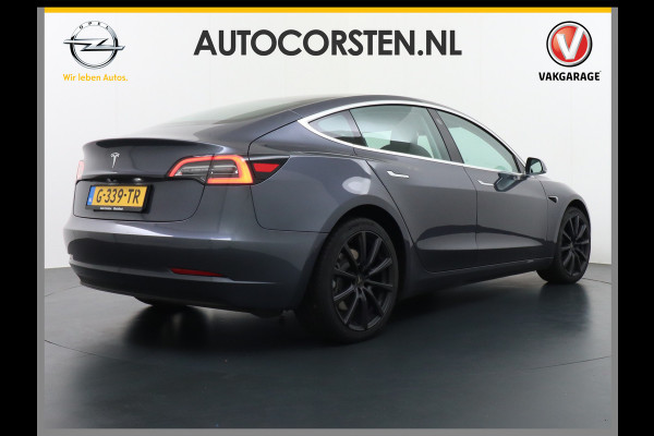 Tesla Model 3 SR+ 60kWh 325PK 19"Lmv AutoPilot Premium-Luidsprekers Leder PanoDak Adaptive Cruise Camera's Elektr.-Stuur+Stoelen+Spiegels+Gehe Ecc Navigatiesysteem Full Map LED Comfortstoelen ACC Ecc DAB Voorverwarmen interieur via App Keyless One-Pedal-Drive Origineel Nederlandse auto, 1e eigenaar