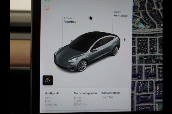 Tesla Model 3 SR+ 60kWh 325PK 19"Lmv AutoPilot Premium-Luidsprekers Leder PanoDak Adaptive Cruise Camera's Elektr.-Stuur+Stoelen+Spiegels+Gehe Ecc Navigatiesysteem Full Map LED Comfortstoelen ACC Ecc DAB Voorverwarmen interieur via App Keyless One-Pedal-Drive Origineel Nederlandse auto, 1e eigenaar