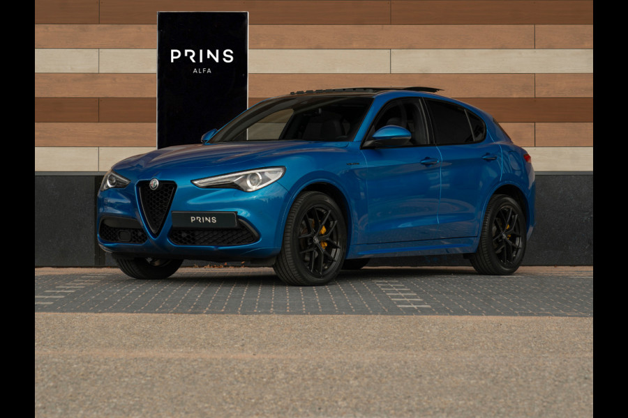 Alfa Romeo Stelvio 2.0T 280pk AWD Veloce | MY21 | Pano-dak | Adapt. cruise | Carplay | 20 inch | Blu Misano | Camera