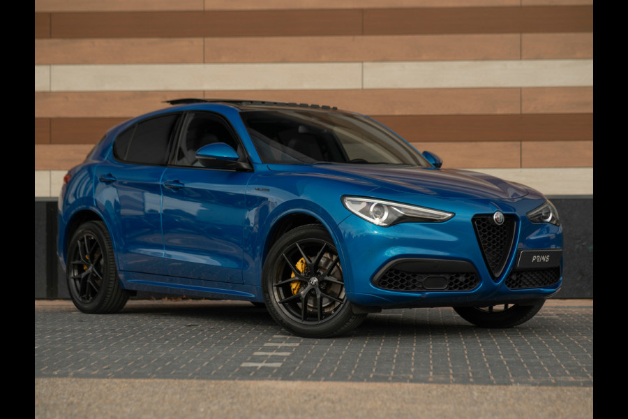 Alfa Romeo Stelvio 2.0T 280pk AWD Veloce | MY21 | Pano-dak | Adapt. cruise | Carplay | 20 inch | Blu Misano | Camera