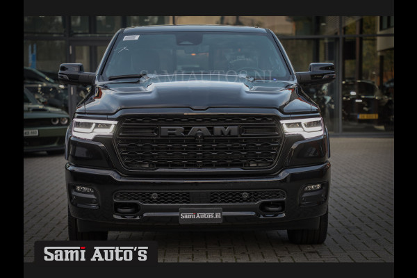 Dodge Ram 1500 LIMITED NIGHT H.O 540PK 706 Nm 2025 | XB9 | MASSAGE | BOM VOL | CREW CAB | DUBBELE CABINE | GRIJSKENTEKEN | €99950,- EXCL BTW | VOORRAAD NR 2293 - 7688