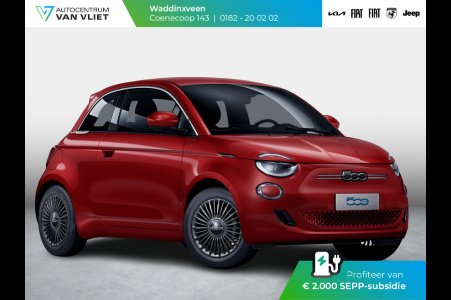 Fiat 500E 42 kWh | Pack Comfort | Pack Style | Rosso Passione |