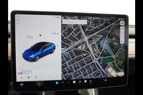 Tesla Model 3 Long Range 75kWh 463PK FSD-Full Self Driving Computer-3 Premium Audio 4wd Lmv 19" AutoPilot Panoramadak Camera's Leder Adaptive- Stoel en achterbank verwarming Keyless Electr.Stoelen+Memory+Easy-Entry WiFi Origineel Nederlandse auto, 1e Eigenaar, Grootste accu, Tot 16,5kwh thuis laden.