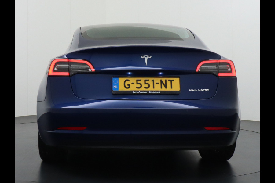 Tesla Model 3 Long Range 75kWh 463PK FSD-Full Self Driving Computer-3 Premium Audio 4wd Lmv 19" AutoPilot Panoramadak Camera's Leder Adaptive- Stoel en achterbank verwarming Keyless Electr.Stoelen+Memory+Easy-Entry WiFi Origineel Nederlandse auto, 1e Eigenaar, Grootste accu, Tot 16,5kwh thuis laden.