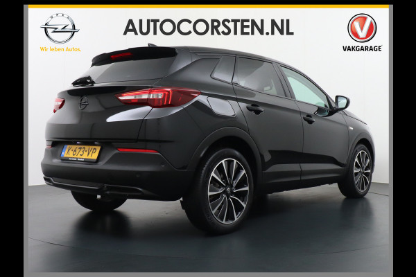 Opel Grandland X 1.6T 180PK Automaat Apple Carplay Android Auto Panoramadak Navi Ecc 360° Camera DAB Bluetooth Draadloze tel.lader Denon® Sound Dodehoek detector Lane Assist Lmv 19" Regen-Licht Sensor Pdc Adaptief licht Led Business Elegance 1e Eigenaar