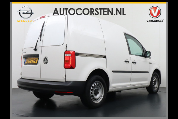 Volkswagen Caddy 2.0TDI EURO 6 Airco Schuifdeur-R Betonplex-Vloer Lat om Lat betimmering Multimedia systeem ESP ASR Elek.ramen Buitenspiegels ele Bluetooth Vervolgbotsing preventie  Brake Assist System Achterruit+Wissers+verwarmd Tussenwand m rooster Achterruitenwisser Euro 6