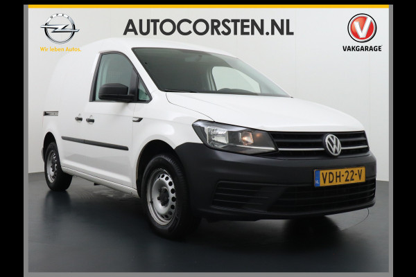 Volkswagen Caddy 2.0TDI EURO 6 Airco Schuifdeur-R Betonplex-Vloer Lat om Lat betimmering Multimedia systeem ESP ASR Elek.ramen Buitenspiegels ele Bluetooth Vervolgbotsing preventie  Brake Assist System Achterruit+Wissers+verwarmd Tussenwand m rooster Achterruitenwisser Euro 6