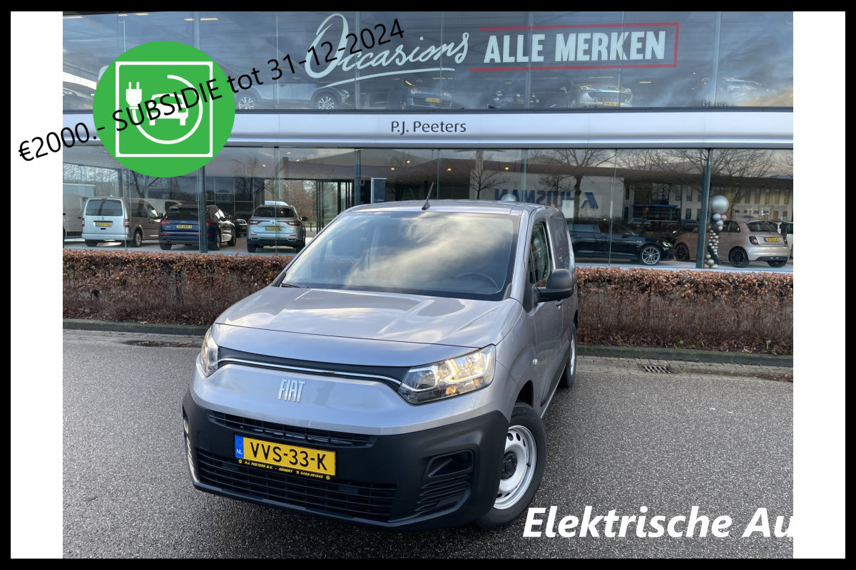 Fiat E-Doblò 136 L1 50 kWh Airco - Cruise control - ParkS-A - Radio - USB - CD+AB - Ramen E-VZ - L-Steun - Zijschuifd-R - Laadvloer - Tussenschot-V