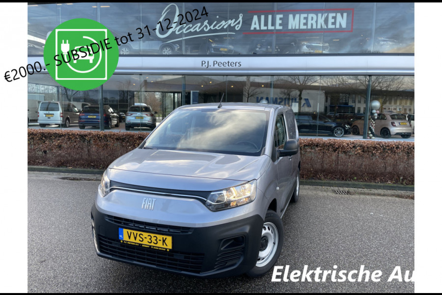 Fiat E-Doblò 136 L1 50 kWh Airco - Cruise control - ParkS-A - Radio - USB - CD+AB - Ramen E-VZ - L-Steun - Zijschuifd-R - Laadvloer - Tussenschot-V