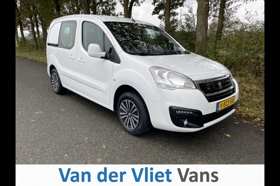 Peugeot Partner 1.6 BlueHDi E6 Premium Pack 3-Zits BPM Vrij! Lease €143p/m, Airco, PDC, Navi, Led, Onderhoudshistorie aanwezig