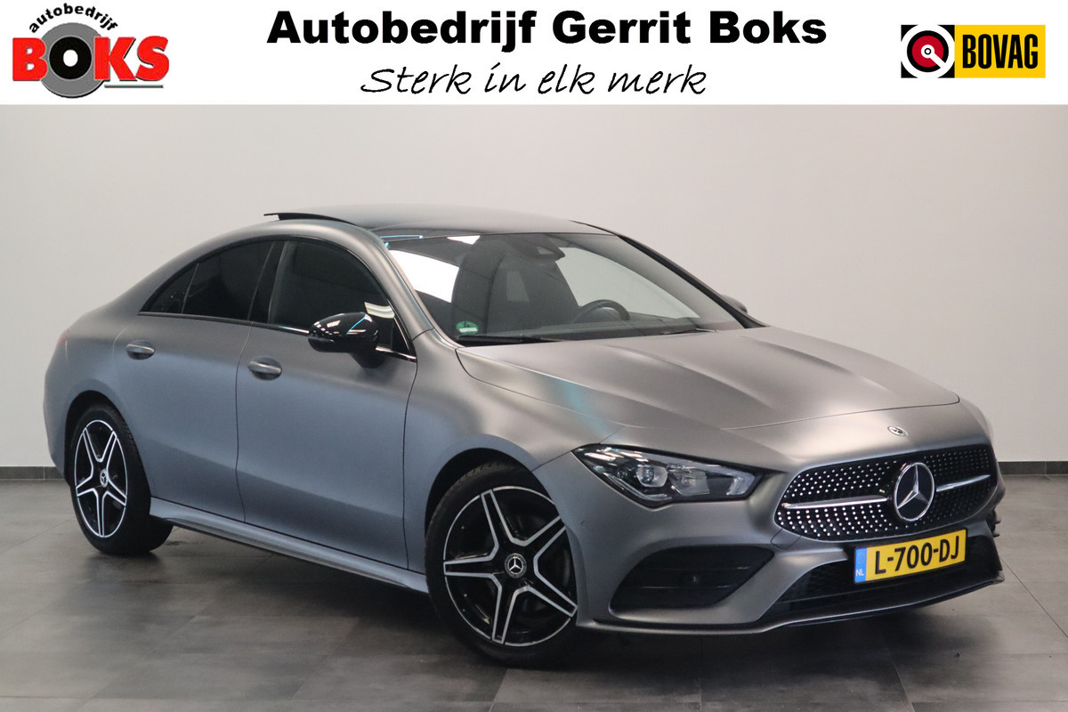 Mercedes-Benz CLA-Klasse 180 AMG Business Solution Luxery Sfeer verlichting Panoramadak, Ambi light, Navigatie, 18LMV, Matte kleur 2 jaar garantie mogelijk* (vraag naar de voorwaarden)