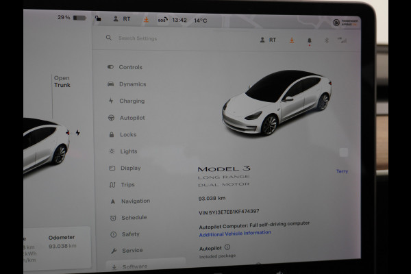 Tesla Model 3 Long Range 75 kWh 463PK FSD-vb.19" Premium-Audio 4wd AutoPilot Pano.dak Camera Leer Adaptive-Cruise+Stop&Go  PDC-A+Voor Wifi Ecc Veel grip door AWD vierwielaandrijving.  Origineel Nederlandse auto ! 1e eigenaar 60k nieuw