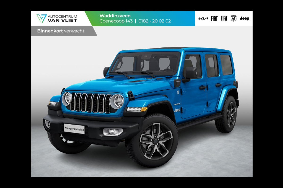 Jeep Wrangler Unlimited 4xe 380 Sahara | MY25 | Sky One-Touch Power Soft Top | 20" met M+S banden | Geel kenteken !