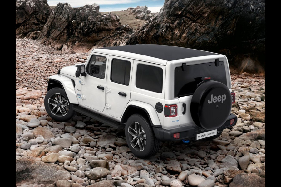 Jeep Wrangler Unlimited 4xe 380 Sahara | MY25 | Sky One-Touch Power Soft Top | 20" met M+S banden | Geel kenteken !