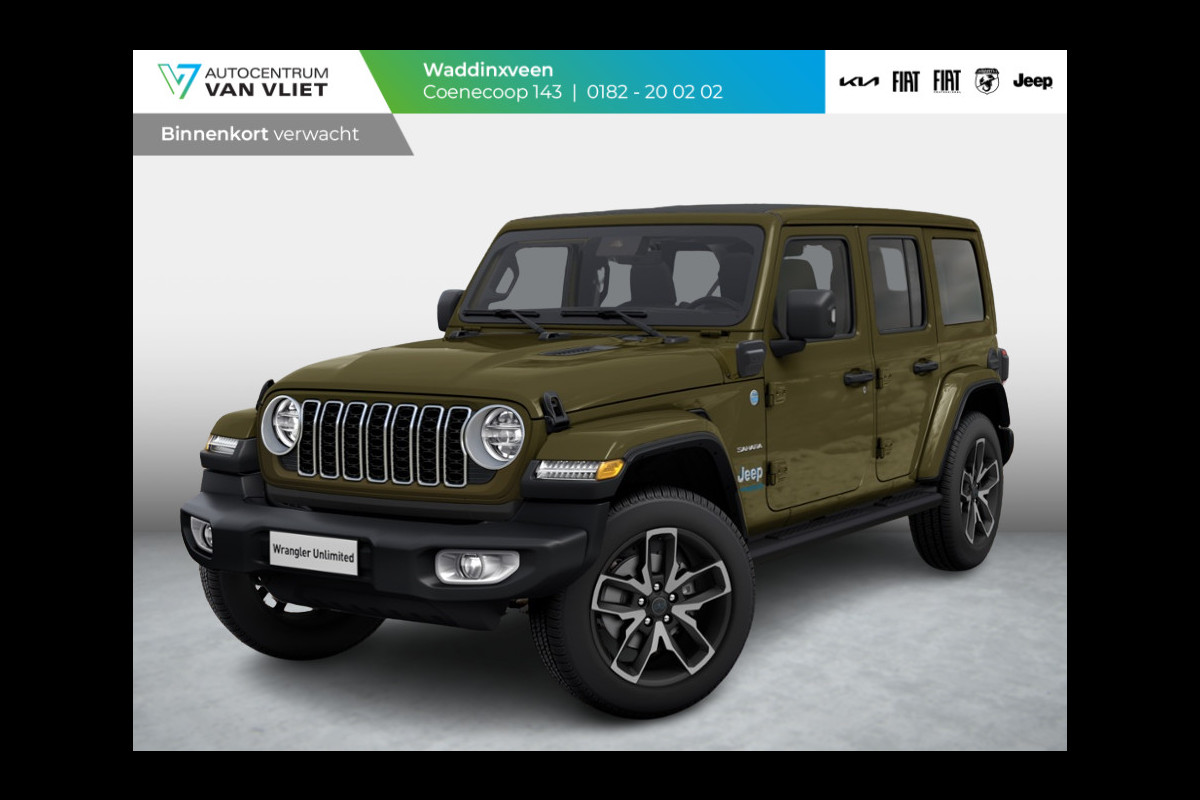 Jeep Wrangler Unlimited 4xe 380 Sahara | MY25 | Sky One-Touch Power Soft Top | 20" met M+S banden | Geel kenteken !