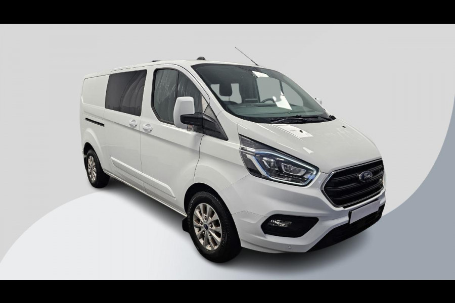 Ford Transit Custom 340 2.0 TDCI L2H1 Limted | 170pk Automaat | Dubbele Cabine | DC | Dubbele Schuifdeur incl. privacy glass | Standkachel | Stoelverwarming | Xenon Koplampen | Trekhaak | Camera