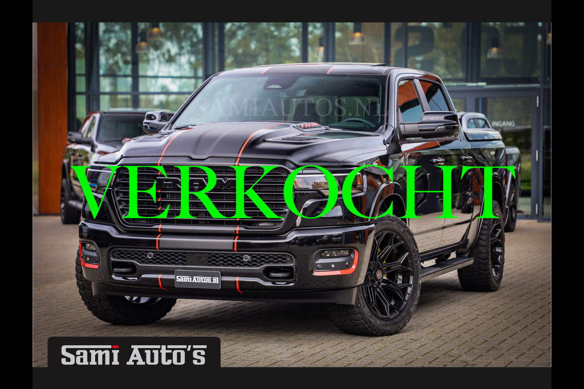 Dodge Ram PREMIUM NIGHT EDITION | BOM VOL + 14.4 INCH SCHERM | LUCHTVERING | HUD | HURRICAN 420PK 636 NM | PRIJS MET LPG EN COVER EN GARAN DUBBELE CABINE | PICK UP | 5 PERSOONS | DC | GRIJSKENTEKEN | VOORRAAD NR 2229 - 7644