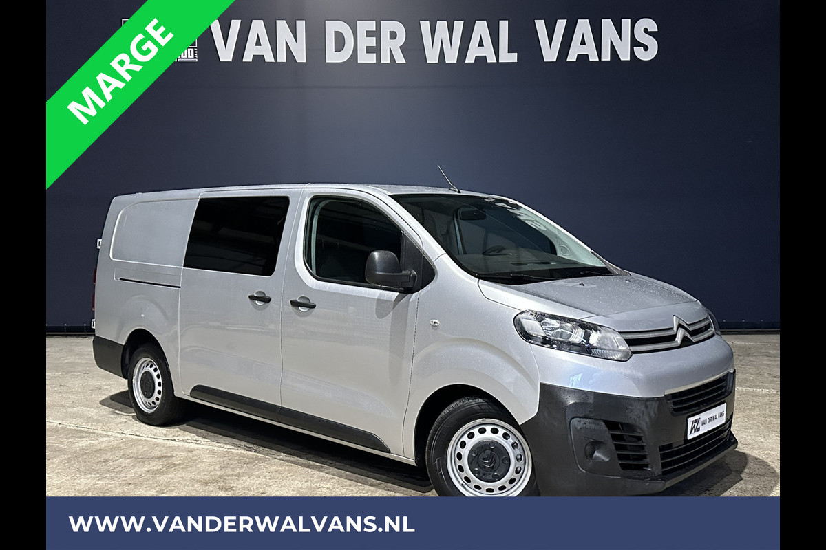 Citroën Jumpy 2.0 BlueHDI **MARGE, GEEN BTW** 123pk L3H1 XL Dubbel cabine Euro6 Airco | Navigatie Cruisecontrol, Apple Carplay, Trekhaak, Parkeersensoren, 5-Zits