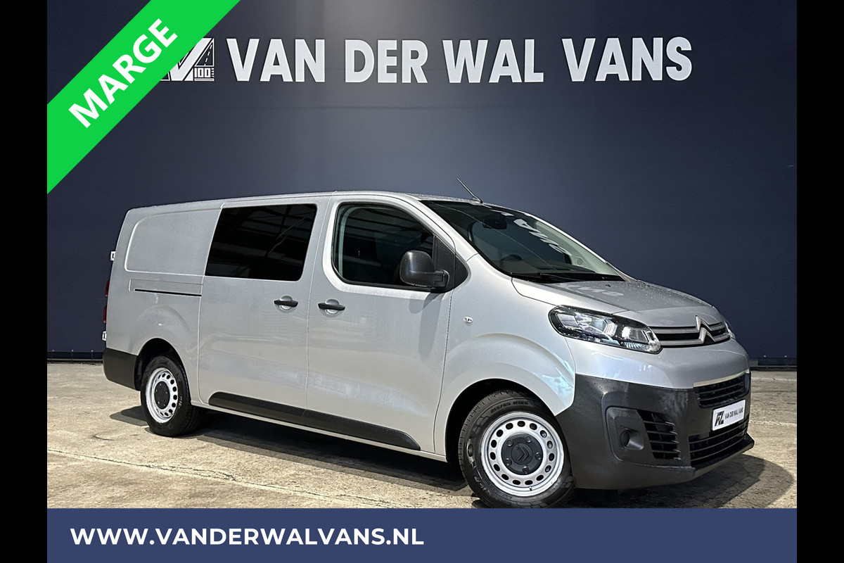 Citroën Jumpy 2.0 BlueHDI **MARGE, GEEN BTW** 123pk L3H1 XL Dubbel cabine Euro6 Airco | Navigatie Cruisecontrol, Apple Carplay, Trekhaak, Parkeersensoren, 5-Zits