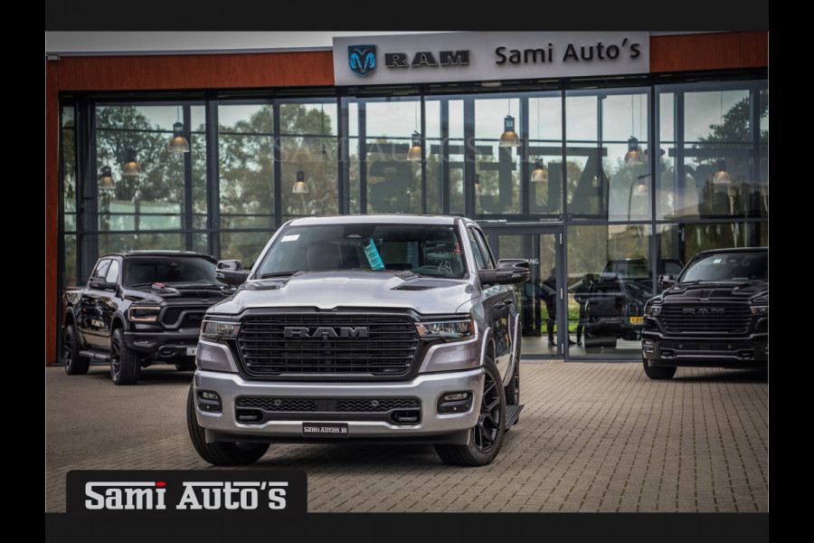 Dodge Ram 2025 NIGHT PREMIUM | BOM VOL + 14.4 INCH SCHERM | LUCHTVERING | HUD | HURRICAN 420PK 636 Nm | PRIJS MET LPG EN COVER EN GARANTIE DUBBELE CABINE | PICK UP | 5 PERSOONS | DC | GRIJSKENTEKEN | VOORRAAD NR 2215 - 4984