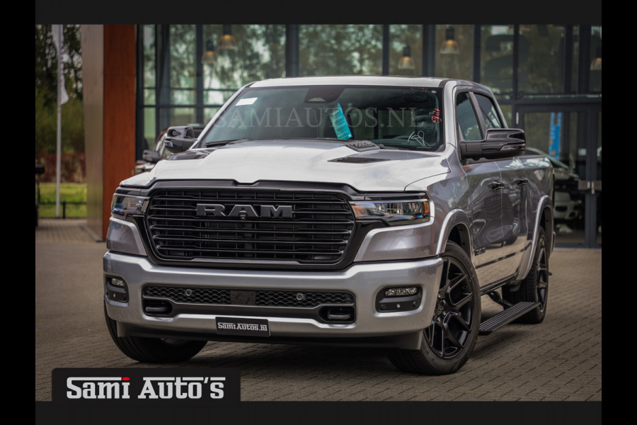 Dodge Ram 2025 NIGHT PREMIUM | BOM VOL + 14.4 INCH SCHERM | LUCHTVERING | HUD | HURRICAN 420PK 636 Nm | PRIJS MET LPG EN COVER EN GARANTIE DUBBELE CABINE | PICK UP | 5 PERSOONS | DC | GRIJSKENTEKEN | VOORRAAD NR 2215 - 4984