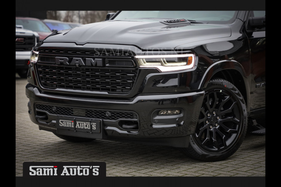 Dodge Ram 1500 LIMITED NIGHT H.O 540PK 706 Nm 2025 | XB9 | MASSAGE | BOM VOL | CREW CAB | DUBBELE CABINE | GRIJSKENTEKEN | €99950,- EXCL BTW | DE MEEST LUXUEUZE en BEGEERDE Pick-up | VOORRAAD NR 2263 - 9031