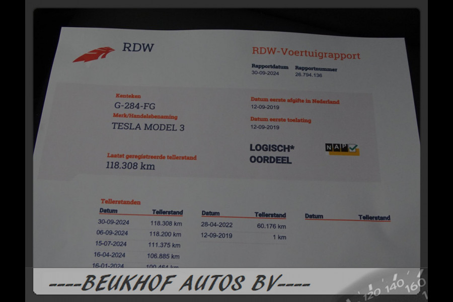 Tesla Model 3 Standard RWD Plus Soh 84% Panodak Leer 360Cam