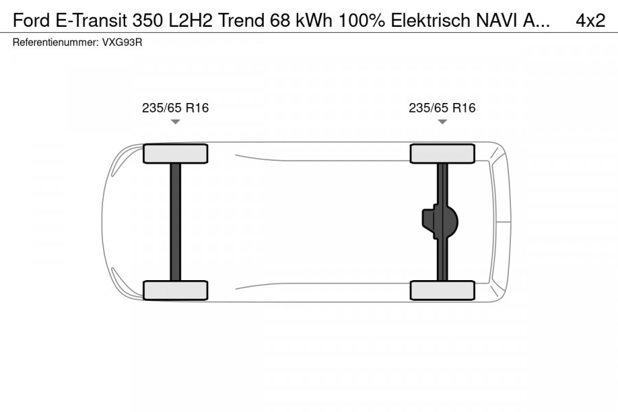 Ford E-Transit 350 L2H2 Trend 68 kWh 100% Elektrisch NAVI AIRCO CRUISE CONTROL