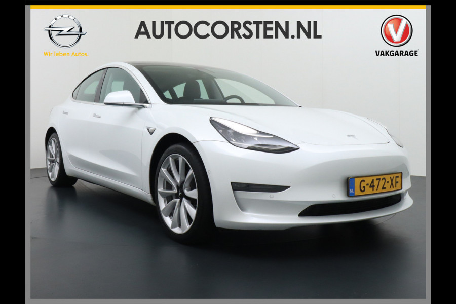 Tesla Model 3 Long Range 75 kWh 463PK FSD-vb.19" Premium-Audio 4wd AutoPilot Pano.dak Camera Leer Adaptive-Cruise+Stop&Go  PDC-A+Voor Wifi Ecc Veel grip door AWD vierwielaandrijving.  Origineel Nederlandse auto ! 1e eigenaar 61k nieuw