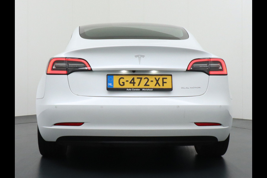 Tesla Model 3 Long Range 75 kWh 463PK FSD-vb.19" Premium-Audio 4wd AutoPilot Pano.dak Camera Leer Adaptive-Cruise+Stop&Go  PDC-A+Voor Wifi Ecc Veel grip door AWD vierwielaandrijving.  Origineel Nederlandse auto ! 1e eigenaar 61k nieuw