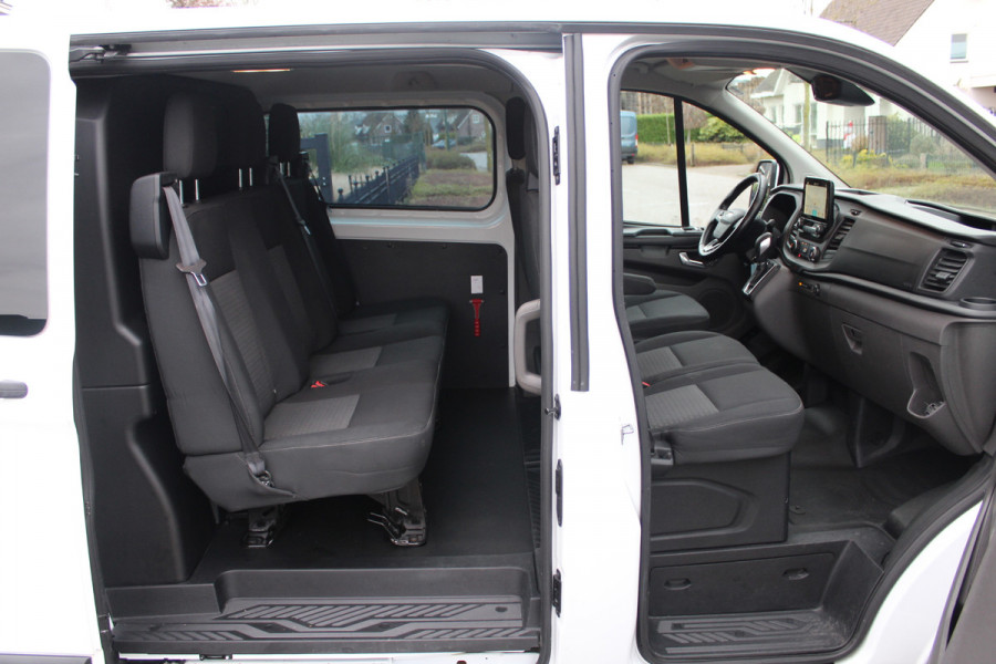 Ford Transit Custom 320 2.0 TDCI 130PK Euro6 Automaat L2 Trend DC ✓ dubbele cabine 6 persoons ✓ Sortimo inrichting ✓navigatie ✓camera