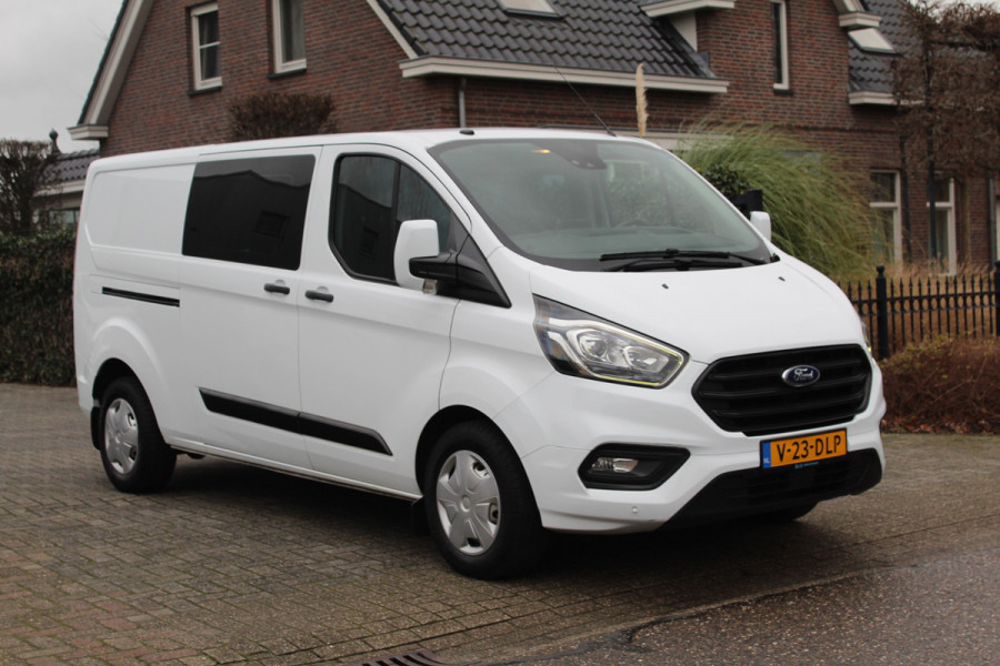 Ford Transit Custom 320 2.0 TDCI 130PK Euro6 Automaat L2 Trend DC ✓ dubbele cabine 6 persoons ✓ Sortimo inrichting ✓navigatie ✓camera