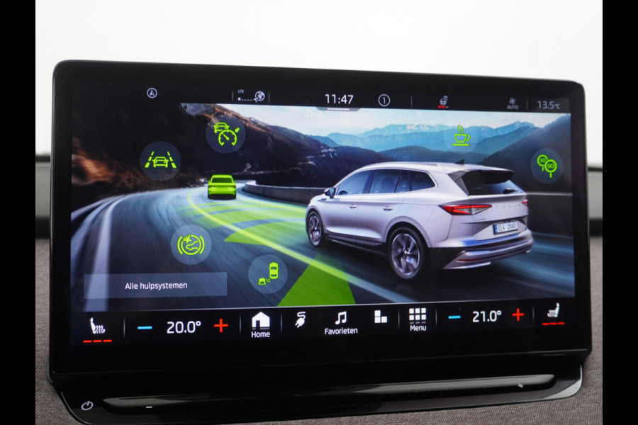 Škoda ENYAQ iV 60 First Edition Apple Carplay Android Auto Navi Ecc Elec.Stoel met memory Adaptieve Cruise Control Camera Keyless Led Pdc Dab Stoelverwarming Bluetooth Dodehoek detector Draadloze tel.lader Lmv 20" Rijstrooksensor Regen-Lichtsensor Origineel Nederlandse Auto