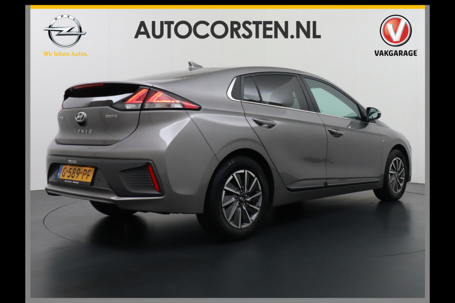 Hyundai IONIQ Premium EV 38kWh Apple Carplay Android Auto Navi Ecc Leder Elec.Stoel + Verwarming/ventilatie Stuurverwarming Camera DAB Keyless Cruise Control Led Infinity® Luidsprekers Achterbank verwarmd Bluetooth Dodehoek detector Draadloze tel.lader 1e Eigenaar