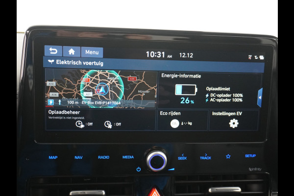 Hyundai IONIQ Premium EV 38kWh Apple Carplay Android Auto Navi Ecc Leder Elec.Stoel + Verwarming/ventilatie Stuurverwarming Camera DAB Keyless Cruise Control Led Infinity® Luidsprekers Achterbank verwarmd Bluetooth Dodehoek detector Draadloze tel.lader 1e Eigenaar