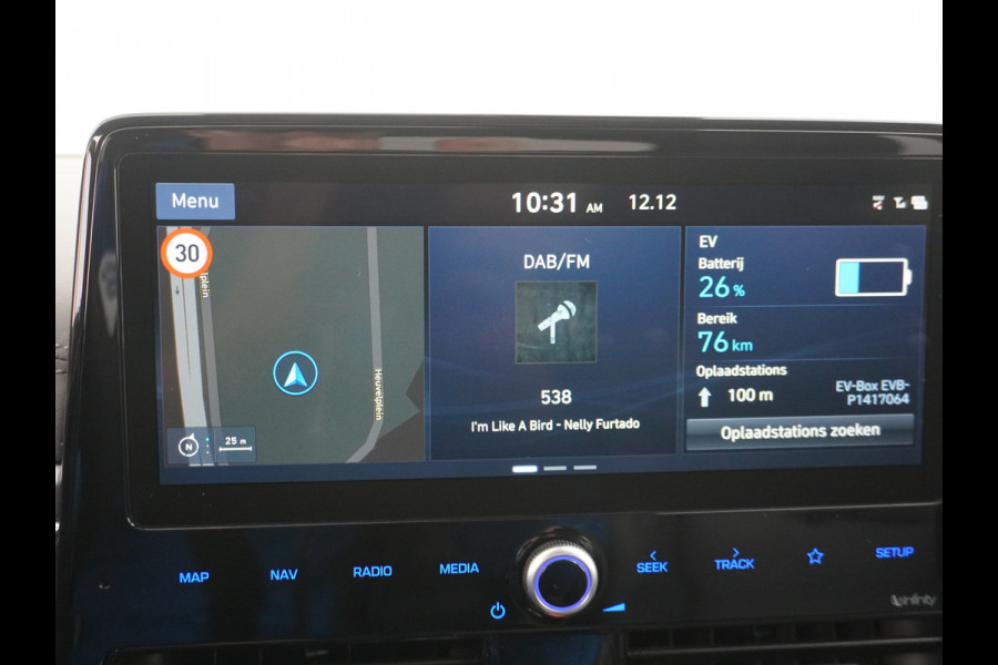 Hyundai IONIQ Premium EV 38kWh Apple Carplay Android Auto Navi Ecc Leder Elec.Stoel + Verwarming/ventilatie Stuurverwarming Camera DAB Keyless Cruise Control Led Infinity® Luidsprekers Achterbank verwarmd Bluetooth Dodehoek detector Draadloze tel.lader 1e Eigenaar