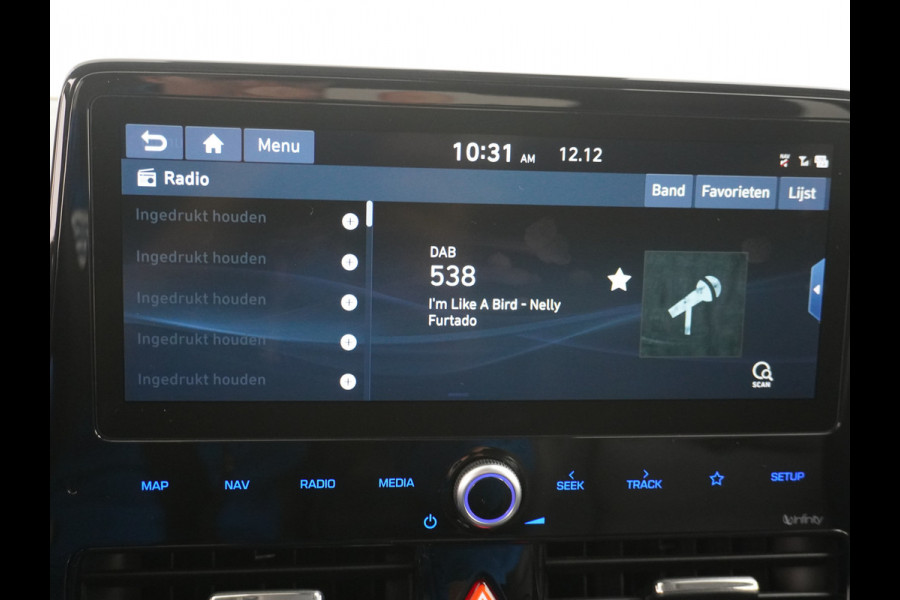 Hyundai IONIQ Premium EV 38kWh Apple Carplay Android Auto Navi Ecc Leder Elec.Stoel + Verwarming/ventilatie Stuurverwarming Camera DAB Keyless Cruise Control Led Infinity® Luidsprekers Achterbank verwarmd Bluetooth Dodehoek detector Draadloze tel.lader 1e Eigenaar