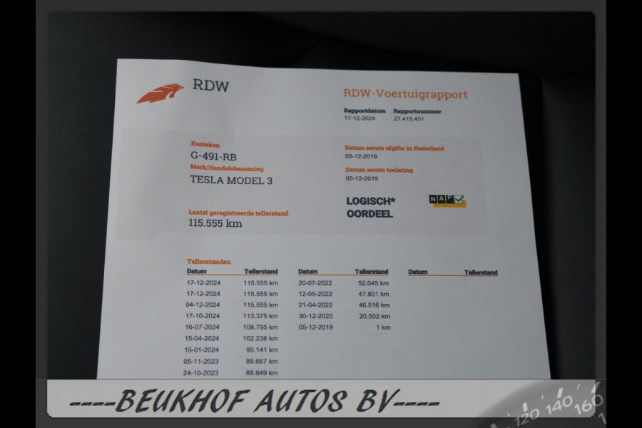 Tesla Model 3 Standard RWD Plus Pano Nav Autopilot 20X Tesla