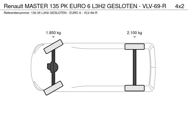 Renault Master 135 PK EURO 6 L3H2 GESLOTEN - VLV-69-R