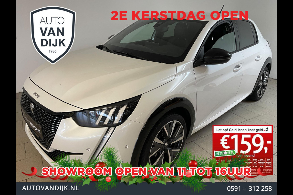 Peugeot 208 1.2 PureTech GT-Line AIRCO NAVI CRUISE BLUETOOTH APPLE CARPLAY LED VERLICHTING ZWARTE HEMEL PARELMOER WIT NIEUWSTAAT