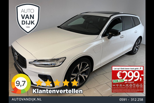 Volvo V60 2.0 T6 Recharge AWD R-Design 340PK PANO DAK AIRCO CLIMA NAVI CRUISE STOELVERW STUURVERW BLUETOOTH LEER VELGEN NIEUWSTAAT