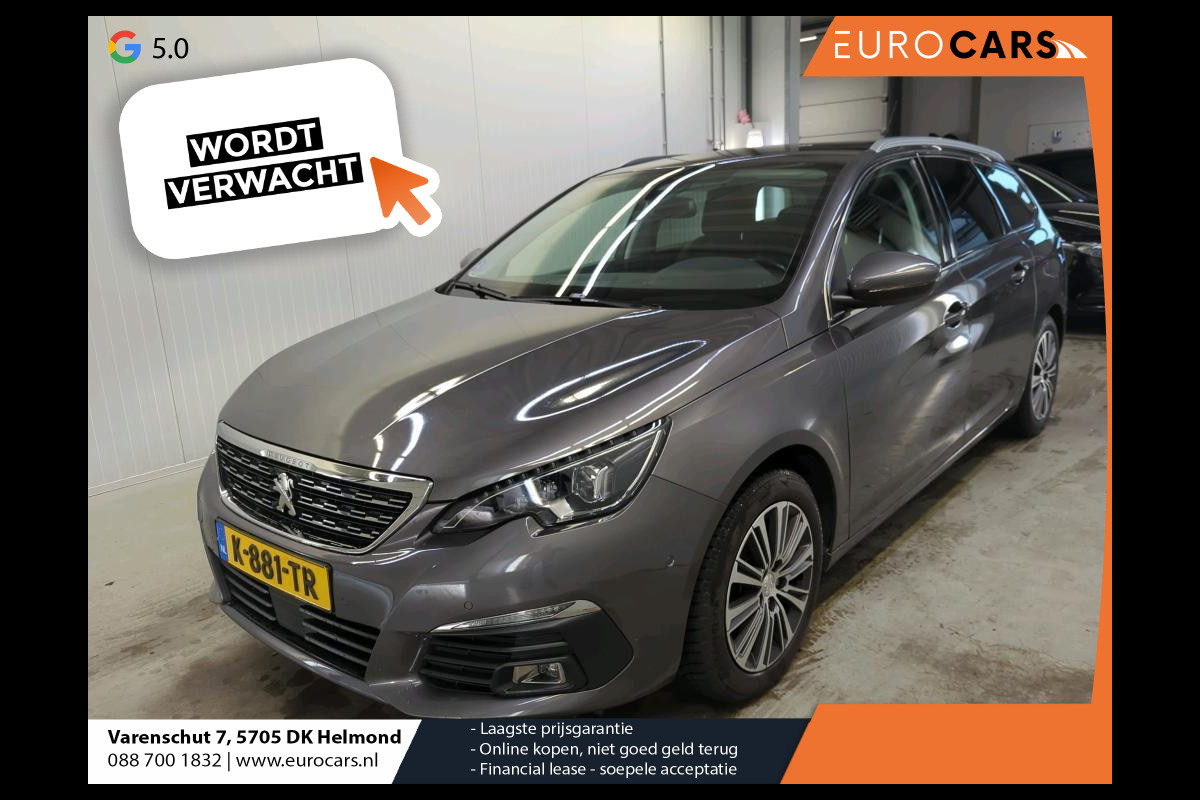 Peugeot 308 SW 1.2 PureTech Blue Lease Allure Navigatie Afneembare trekhaak Parkeersensoren Cruise Control Virtual Cockpit Ledverlichting Getinte ramen Climate Control