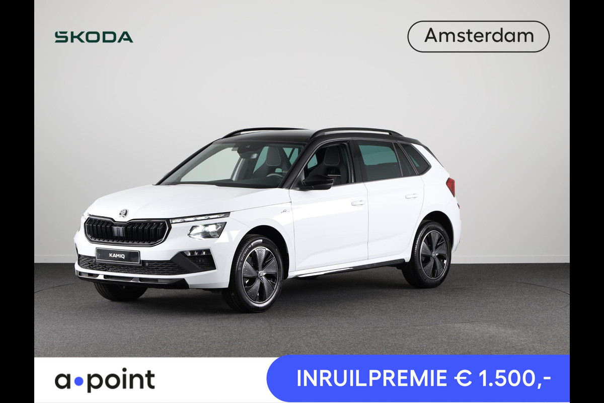 Škoda Kamiq Monte Carlo 1.0 TSI 115 pk 7 versn. DSG | Zwart dak | Dode hoek sensoren | Adaptive Cruise Control | Panoramadak | Stoelverwarming