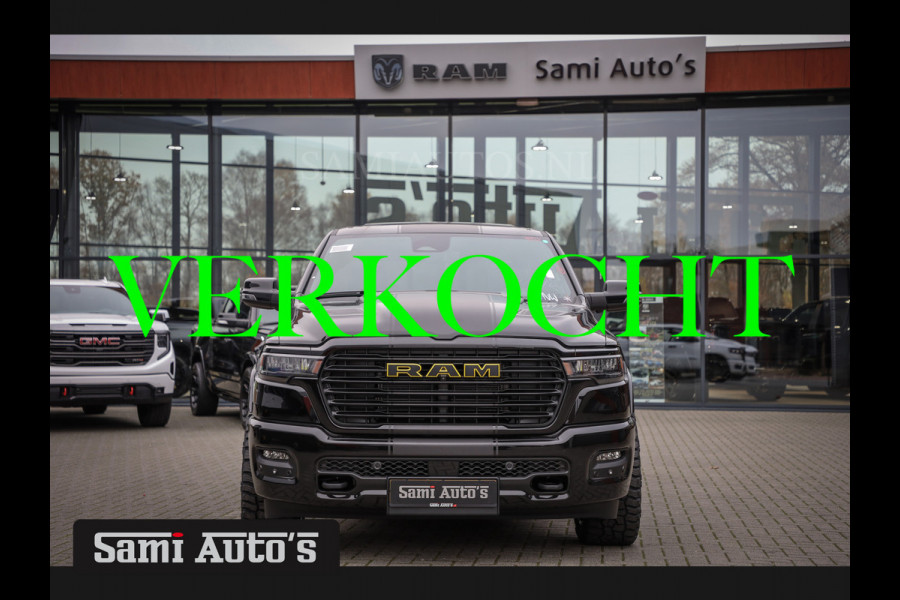 Dodge Ram PREMIUM NIGHT 2025 | BOM VOL + 14.4 INCH SCHERM | LUCHTVERING | HUD | HURRICAN 420PK 636 Nm | PRIJS MET LPG EN COVER EN GARANTIE DUBBELE CABINE | PICK UP | 5 PERSOONS | DC | GRIJSKENTEKEN | VOORRAAD NR 2231 - 4946