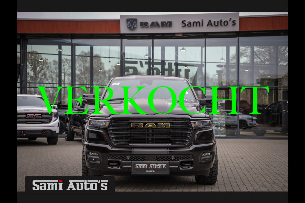 Dodge Ram PREMIUM NIGHT 2025 | BOM VOL + 14.4 INCH SCHERM | LUCHTVERING | HUD | HURRICAN 420PK 636 Nm | PRIJS MET LPG EN COVER EN GARANTIE DUBBELE CABINE | PICK UP | 5 PERSOONS | DC | GRIJSKENTEKEN | VOORRAAD NR 2231 - 4946