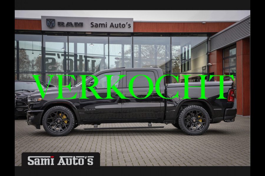 Dodge Ram PREMIUM NIGHT 2025 | BOM VOL + 14.4 INCH SCHERM | LUCHTVERING | HUD | HURRICAN 420PK 636 Nm | PRIJS MET LPG EN COVER EN GARANTIE DUBBELE CABINE | PICK UP | 5 PERSOONS | DC | GRIJSKENTEKEN | VOORRAAD NR 2231 - 4946