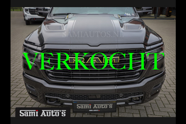 Dodge Ram PREMIUM NIGHT 2025 | BOM VOL + 14.4 INCH SCHERM | LUCHTVERING | HUD | HURRICAN 420PK 636 Nm | PRIJS MET LPG EN COVER EN GARANTIE DUBBELE CABINE | PICK UP | 5 PERSOONS | DC | GRIJSKENTEKEN | VOORRAAD NR 2231 - 4946