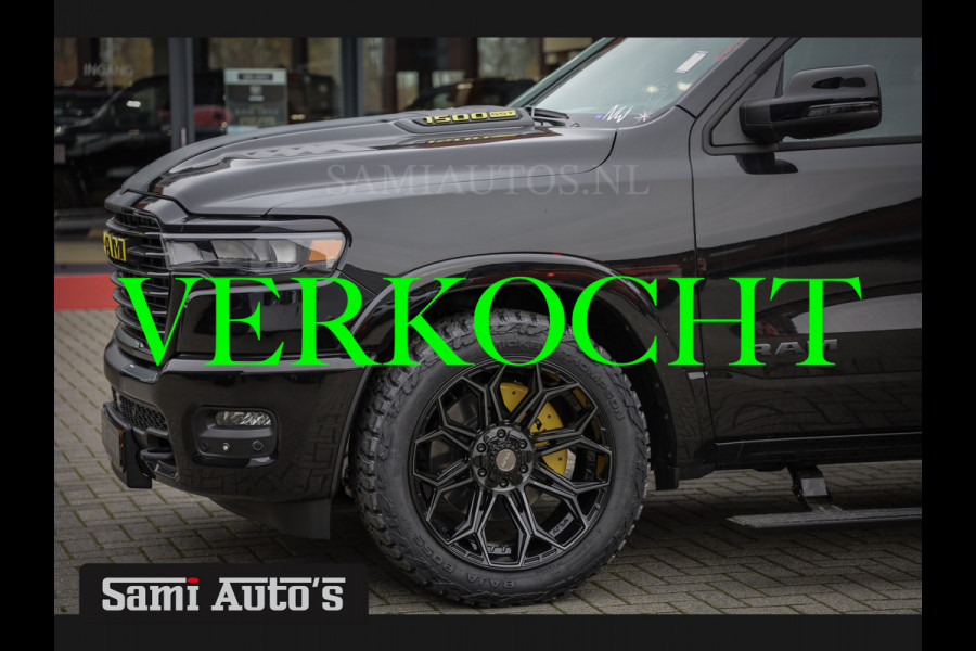 Dodge Ram PREMIUM NIGHT 2025 | BOM VOL + 14.4 INCH SCHERM | LUCHTVERING | HUD | HURRICAN 420PK 636 Nm | PRIJS MET LPG EN COVER EN GARANTIE DUBBELE CABINE | PICK UP | 5 PERSOONS | DC | GRIJSKENTEKEN | VOORRAAD NR 2231 - 4946