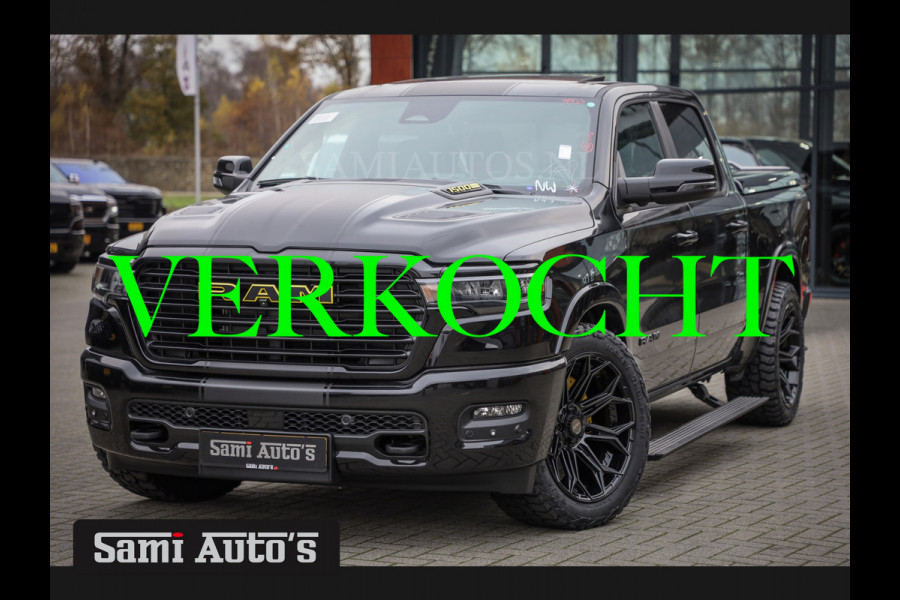 Dodge Ram PREMIUM NIGHT 2025 | BOM VOL + 14.4 INCH SCHERM | LUCHTVERING | HUD | HURRICAN 420PK 636 Nm | PRIJS MET LPG EN COVER EN GARANTIE DUBBELE CABINE | PICK UP | 5 PERSOONS | DC | GRIJSKENTEKEN | VOORRAAD NR 2231 - 4946