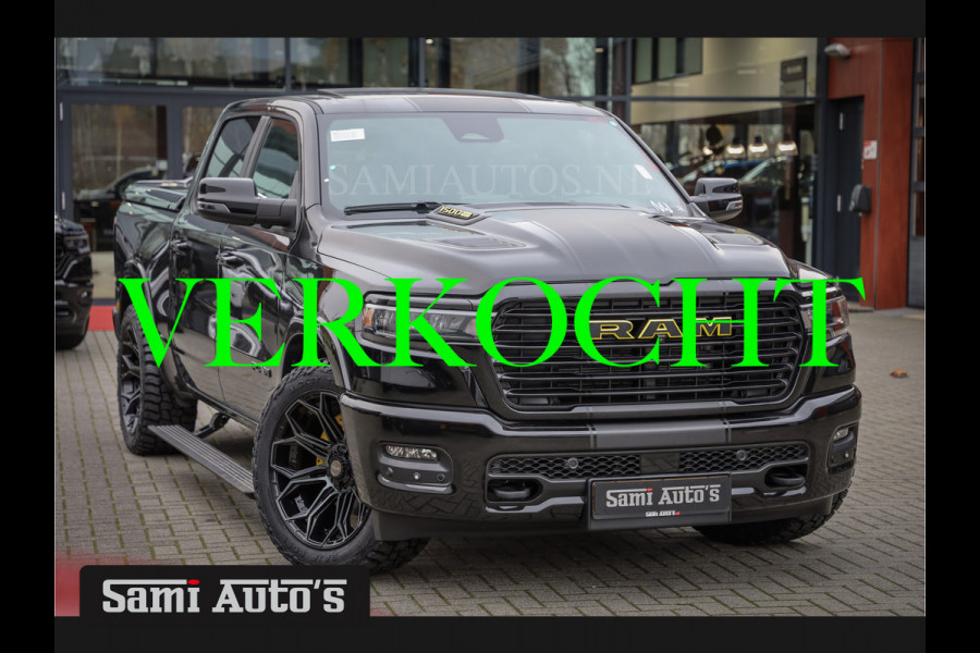 Dodge Ram PREMIUM NIGHT 2025 | BOM VOL + 14.4 INCH SCHERM | LUCHTVERING | HUD | HURRICAN 420PK 636 Nm | PRIJS MET LPG EN COVER EN GARANTIE DUBBELE CABINE | PICK UP | 5 PERSOONS | DC | GRIJSKENTEKEN | VOORRAAD NR 2231 - 4946